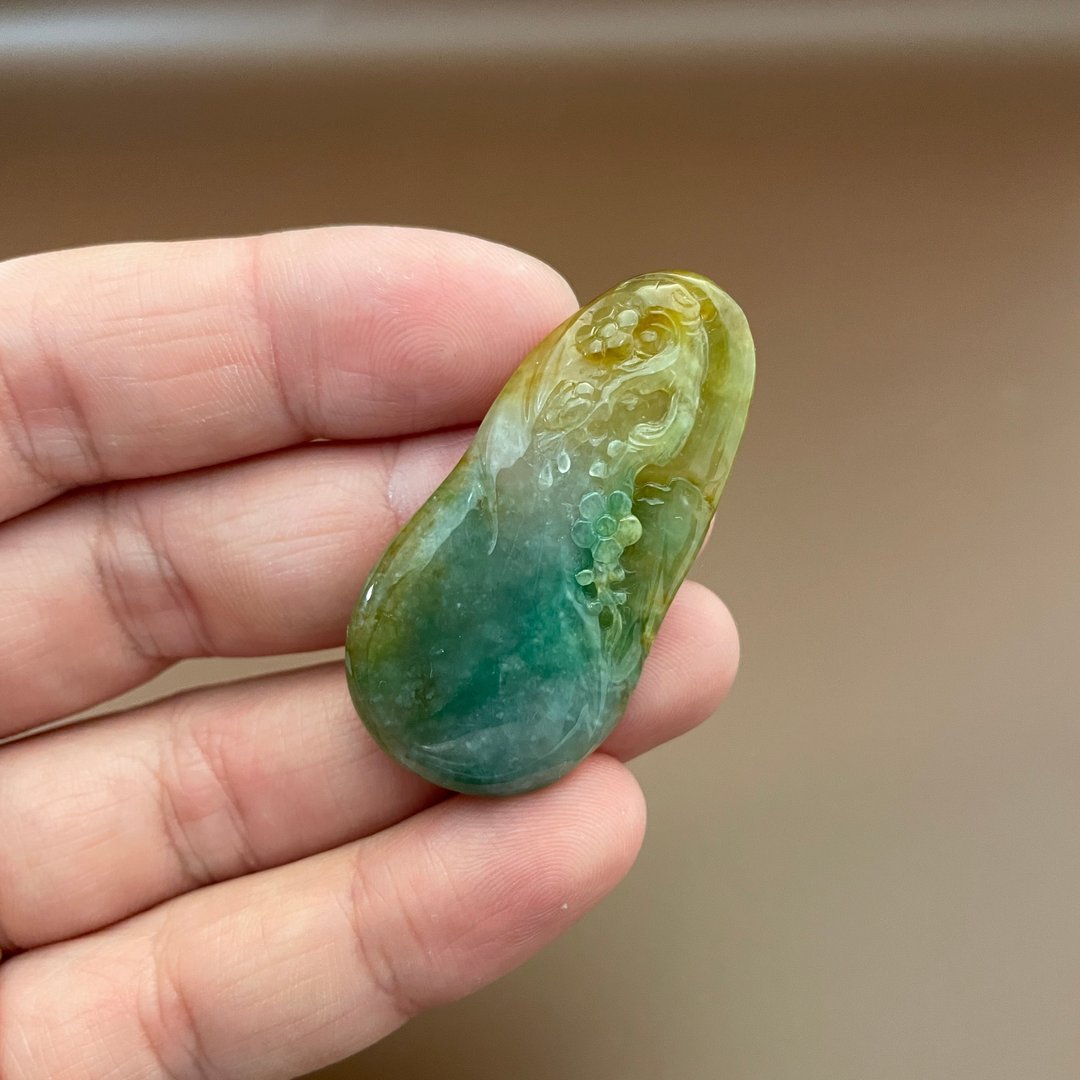 超值特价 天然A货缅甸玉翡翠.老三彩松柏长青.老味道不败款 - 其他 - 玉石 