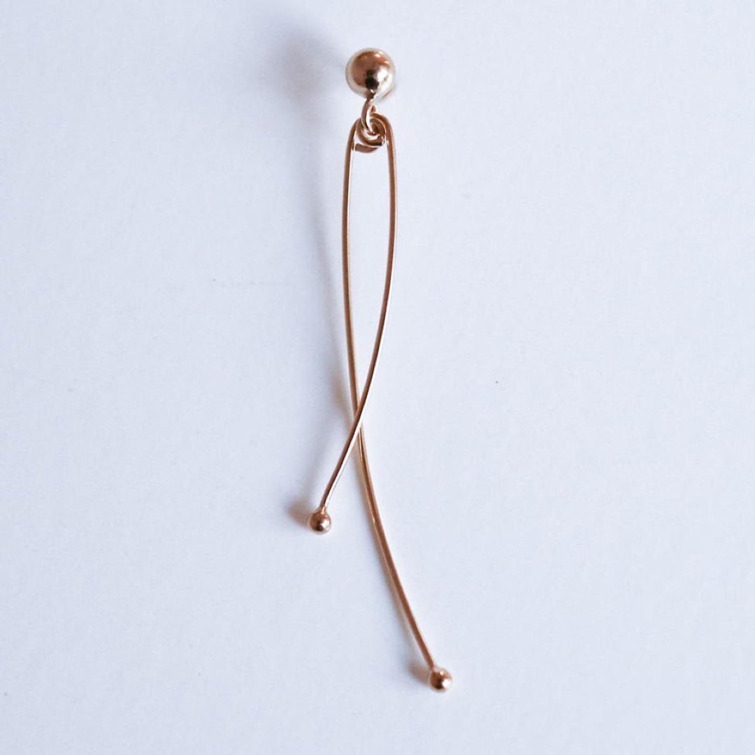 kopo gold earring - 耳环/耳夹 - 石头 金色