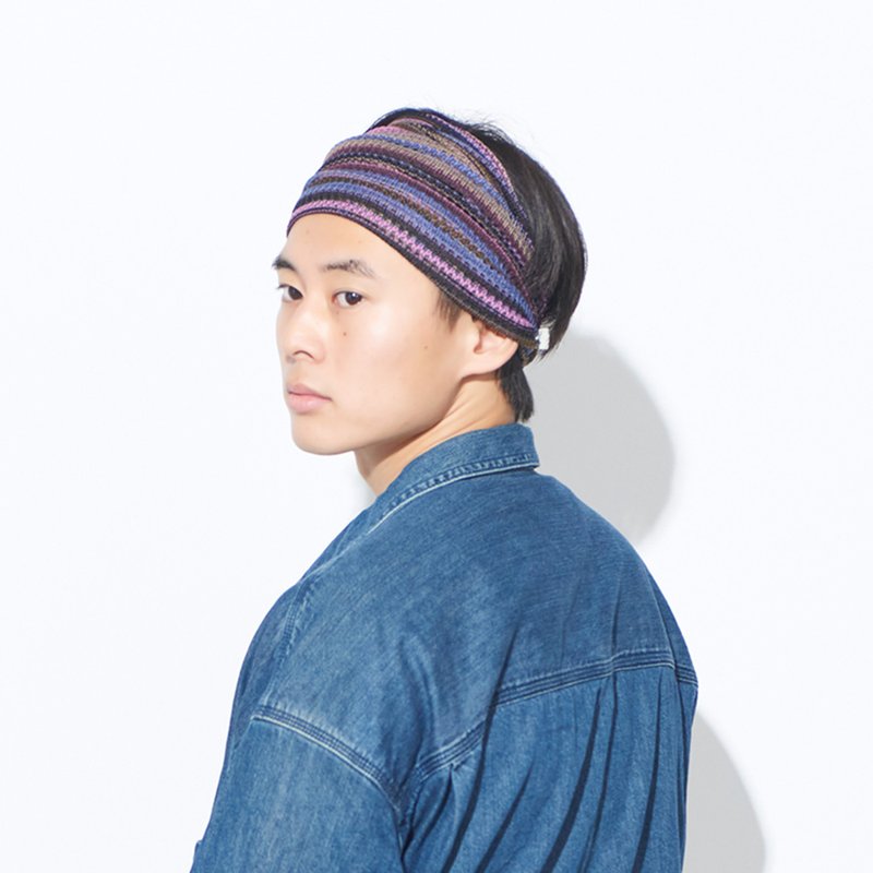 轻盈网眼针织头巾，手工头饰，男女皆宜 - 围巾/披肩 - 聚酯纤维 紫色