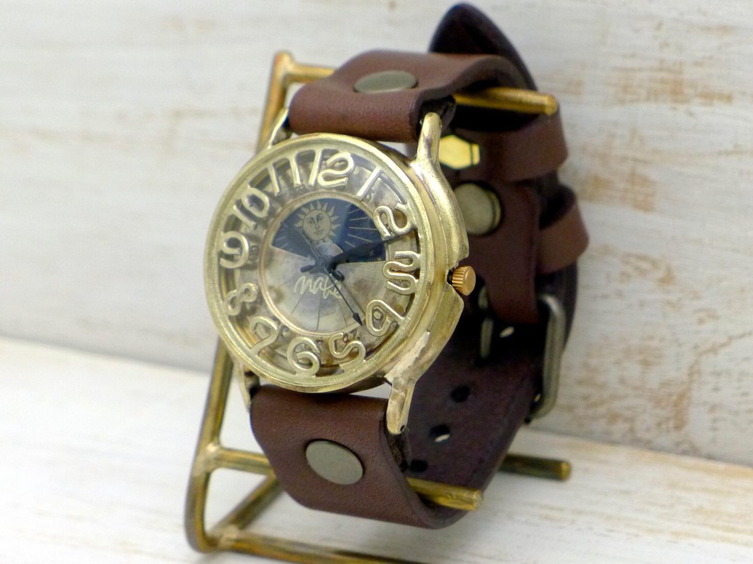 Handmade Watch JB3-S & M JUMBO Brass Sun & Moon Floating (JUM31A-S & M) - 女表 - 铜/黄铜 金色