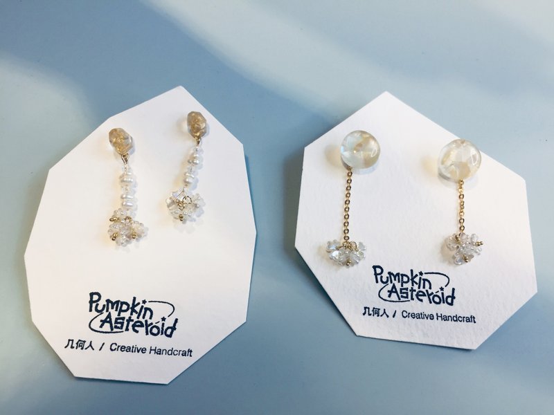 流星幻想系列-花尾流星 耳饰\耳钉 - 耳环/耳夹 - 树脂 