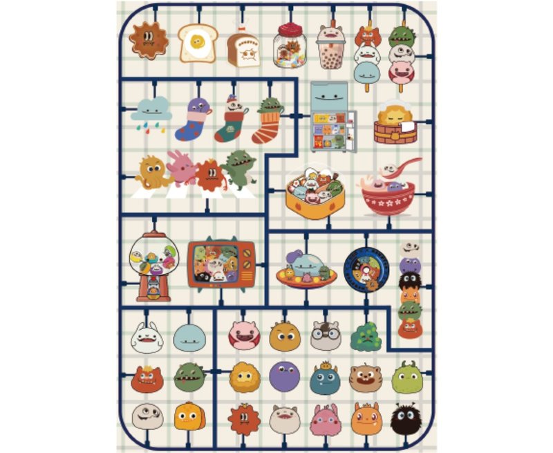 图鉴贴纸 - 贴纸 - 纸 多色