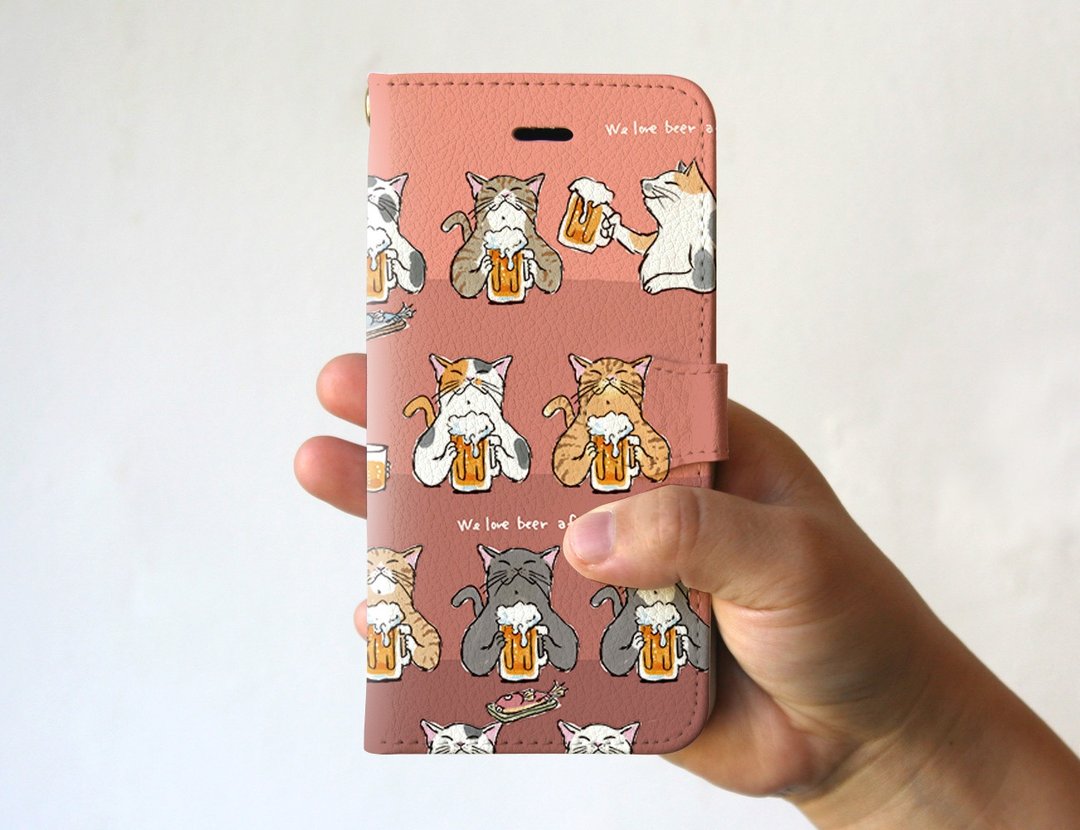 iPhone 保护套/笔记本型 猫啤酒鲑鱼 - 手机壳/手机套 - 聚酯纤维 粉红色