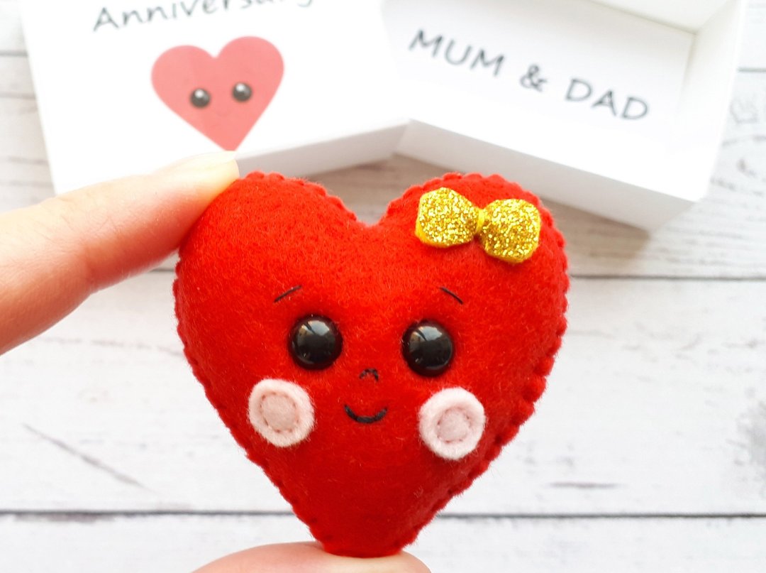心爱 Small heart gift, Anniversary gift, Lovely gift, Mother's Day gift, Love you - 玩偶/公仔 - 羊毛 多色