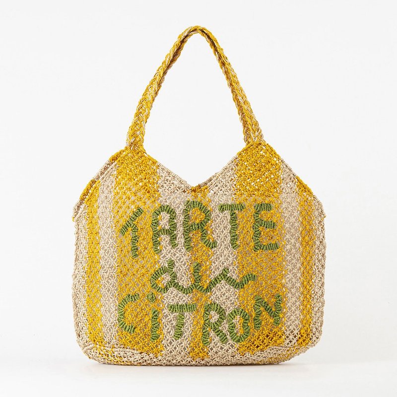 【The Jacksons】Tarte au Citron 编织包-Drew-黄&草绿 - 侧背包/斜挎包 - 棉．麻 黄色