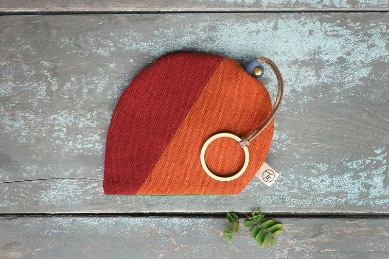 山河一葉鑰匙包 紅色系拼色 三色可選 鑰匙 - 钥匙链/钥匙包 - 棉．麻 红色