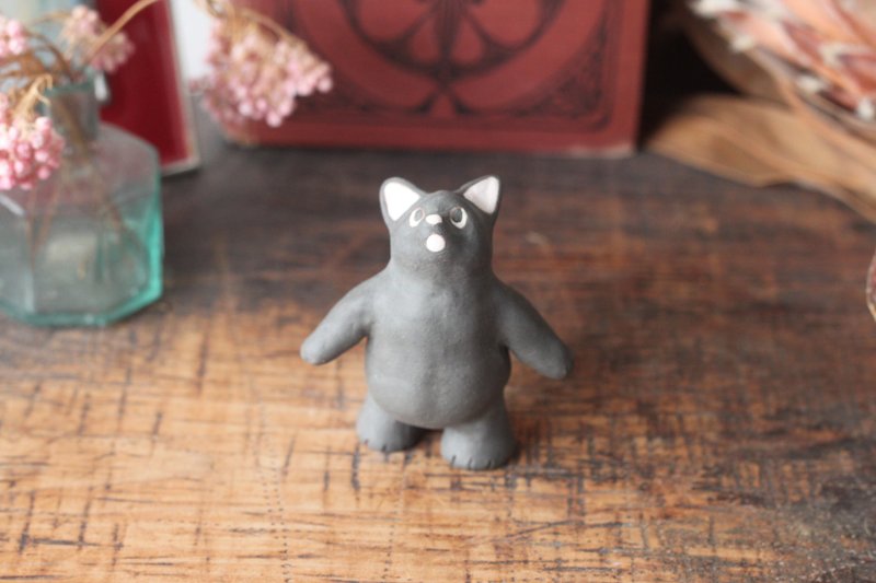 黑猫迷你人物模型 - 玩偶/公仔 - 陶 卡其色