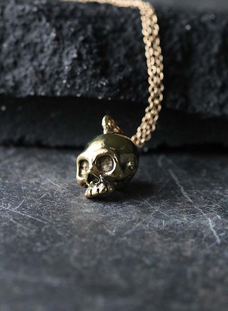 Human skull Necklace - 项链 - 其他金属 
