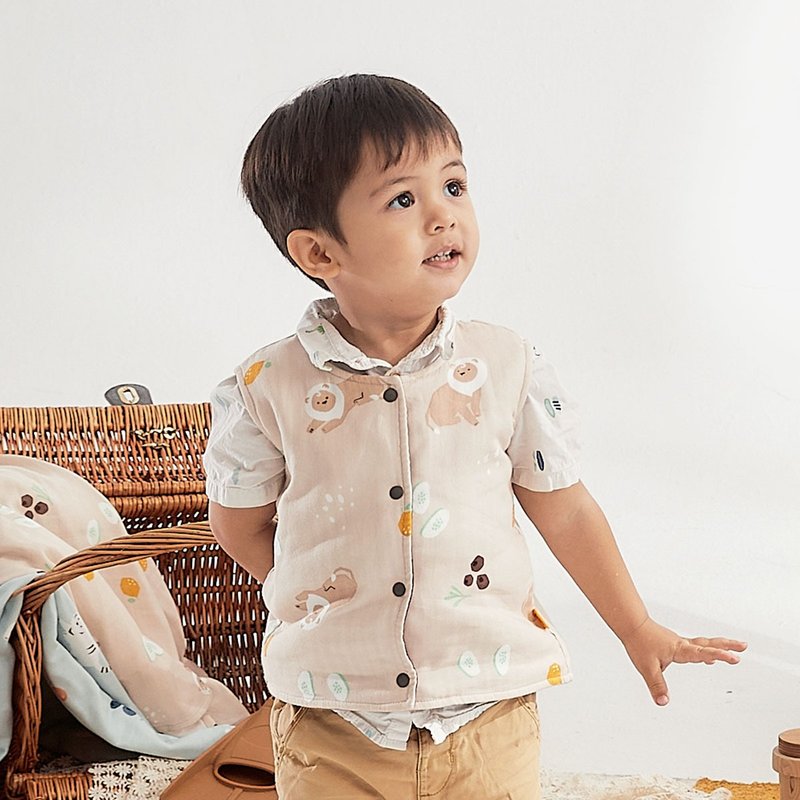 【弥月礼盒】走走背心礼盒组-mama juice-gin fizz - 满月礼盒 - 棉．麻 粉红色