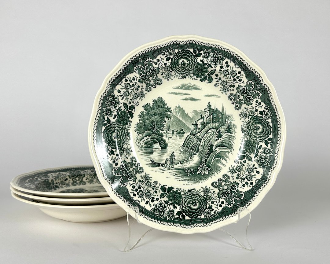 Villeroy & Boch 布尔根兰汤意大利面连衣裙绿边汤碗沙拉连衣裙 - 盘子/餐盘/盘架 - 瓷 绿色