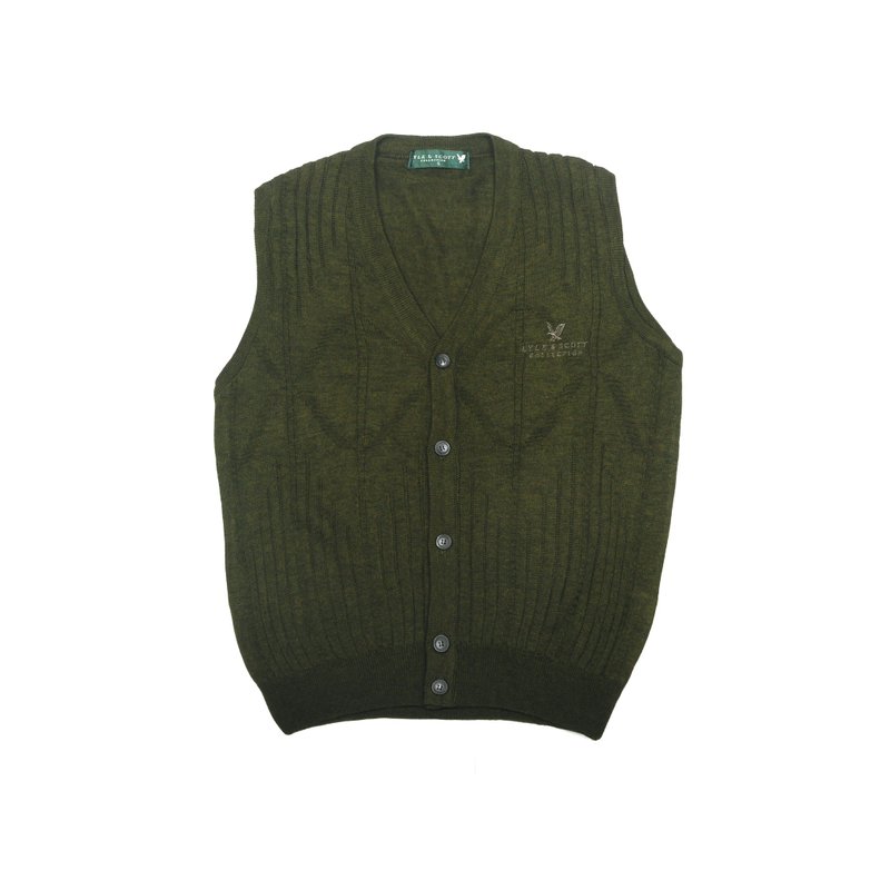 【蛋植物古着】小老鹰古着针织背心 - 女装背心 - 聚酯纤维 绿色