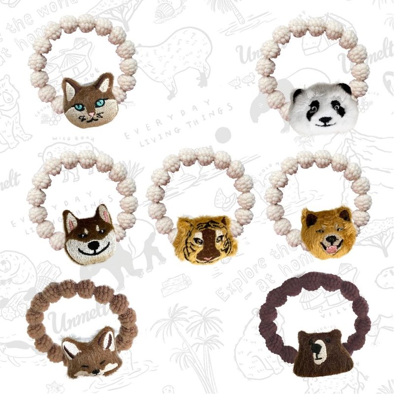 Hair ties canivora team / rubber band / hair organizer - 发饰 - 聚酯纤维 咖啡色
