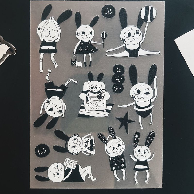 与 Bibo Bunny 一起加油 - 透明贴纸 - 贴纸 - 纸 透明