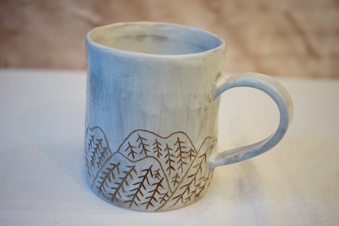 粉引手作马克杯  山林 410 ml 咖啡杯 水杯 陶杯 - 其他杯子 - 陶 蓝色