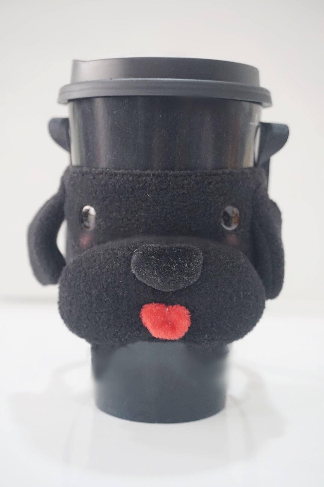 bucute小黑犬立体环保饮料提袋/饮料杯套/环保杯套/提袋/超人气/手作 - 随行杯提袋/水壶袋 - 聚酯纤维 黑色