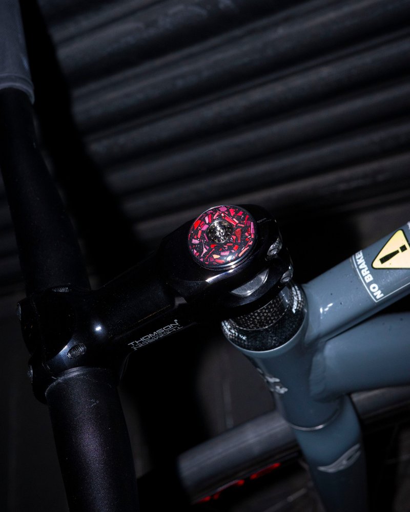 手工制-1/8吋 水磨石单车顶盖 龙头盖 把立盖 自行车改装 碗组盖 - 自行车/周边 - 其他金属 黑色