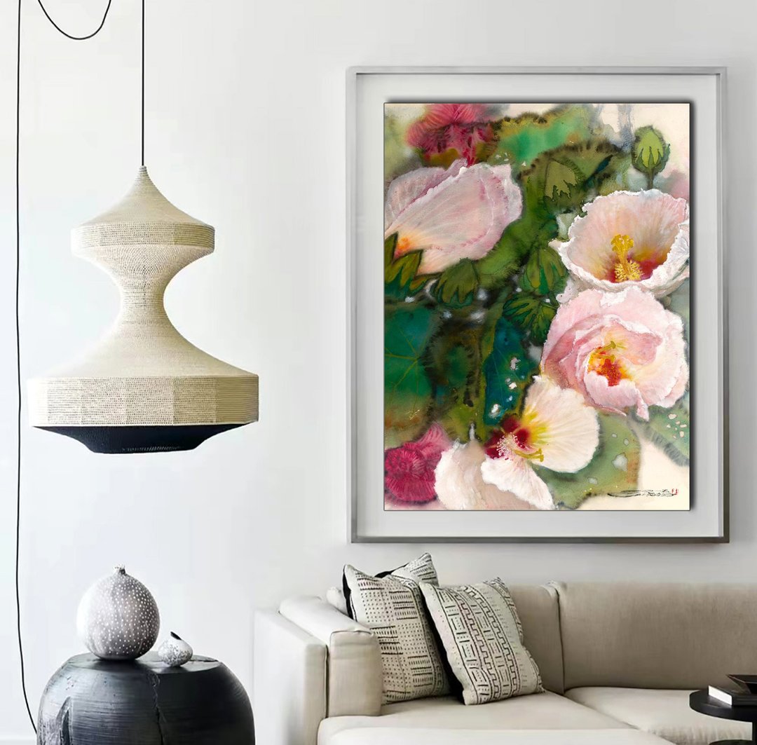 芙蓉花开 艺术装饰画礼物 限量授权艺术家 林顺雄Sun Lin - 海报/装饰画/版画 - 其他材质 粉红色