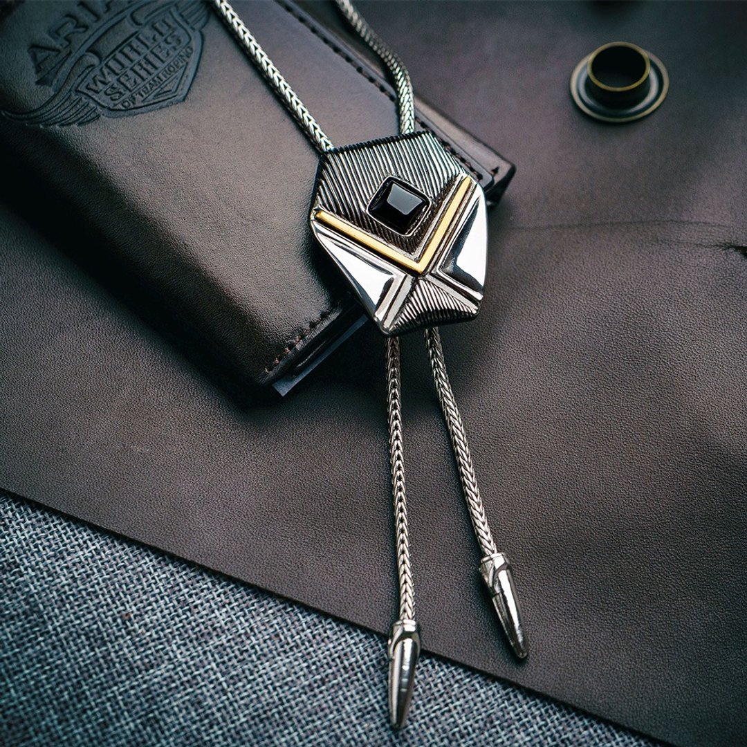绅士品格 保罗领带 Bolo Tie 领绳项链 金属绳领带 长项链 - 领带/领带夹 - 铜/黄铜 银色
