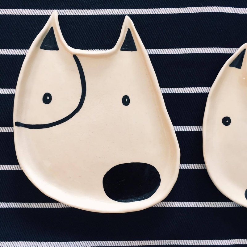 Dog Dish - 花瓶/陶器 - 瓷 黑色