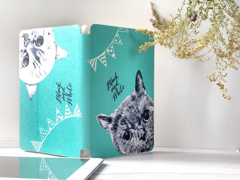 adc｜派对动物｜猫｜平板电脑套｜ipad套｜smart cover - 平板/电脑保护壳 - 塑料 绿色