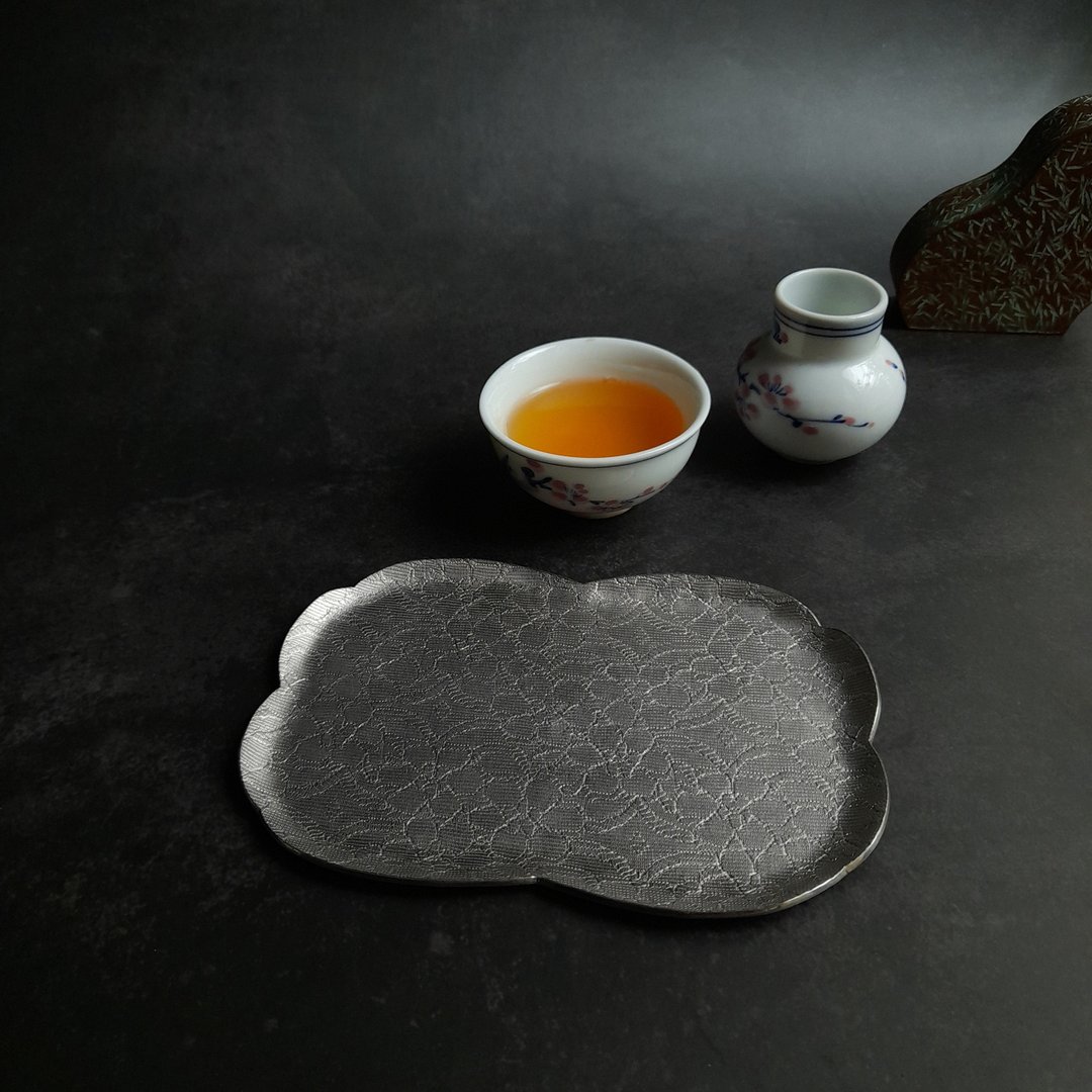 手制纯锡茶盘【大雪-絮语】 - 茶具/茶杯 - 其他金属 银色