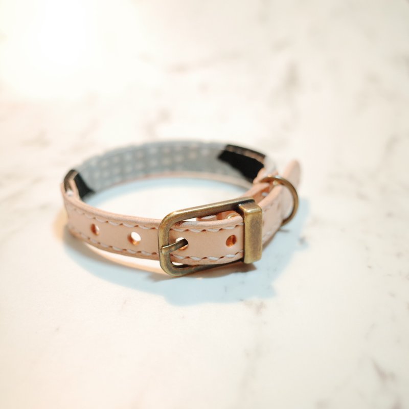 狗 S号 项圈 灰色 花语点点 日本布 附铃铛 可加购吊牌 - 项圈/牵绳 - 棉．麻 