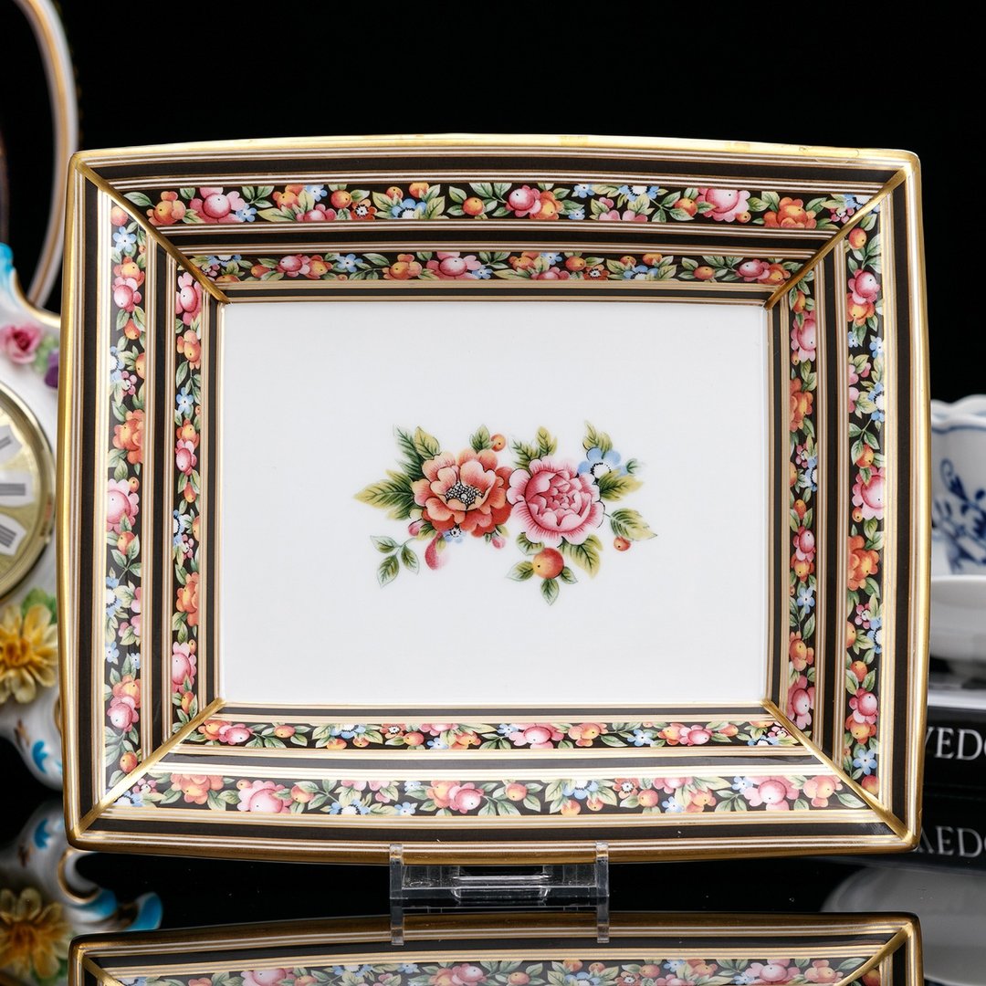 英国制Wedgwood 1992黄金果园骨瓷结婚戒指珠宝手表盘首饰盘 - 收纳用品 - 瓷 