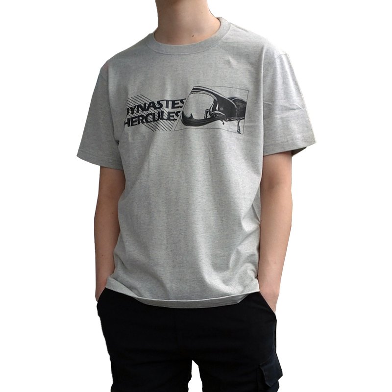 【原创】昆虫系列纯棉T恤-赫克力士长戟大兜虫/灰色 - 男装上衣/T 恤 - 棉．麻 灰色