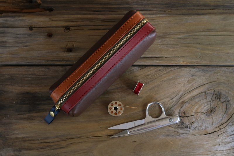 绅士限定3.0-笔袋/铅笔盒/收纳袋(五色混搭) - 铅笔盒/笔袋 - 真皮 咖啡色