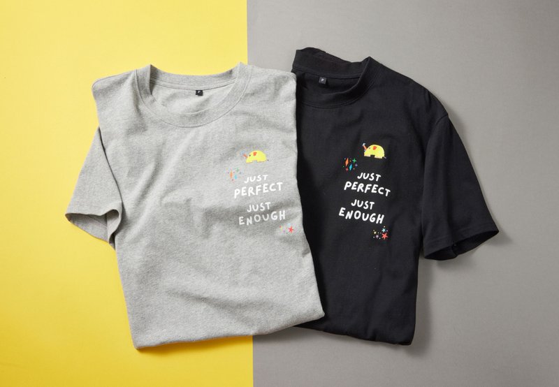 会喷水的小象成人T-shirt(灰色) - 女装 T 恤 - 棉．麻 灰色