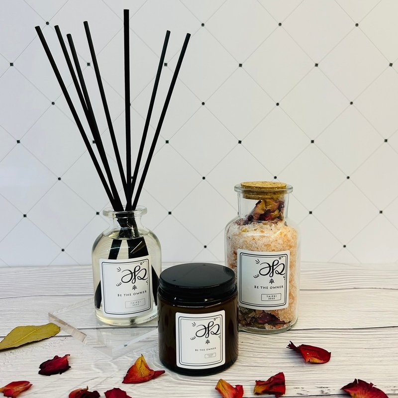 爱恋玫瑰:玫瑰精油蜡烛,玫瑰精油沐浴盐,扩香(似水) - 蜡烛/烛台 - 浓缩/萃取物 