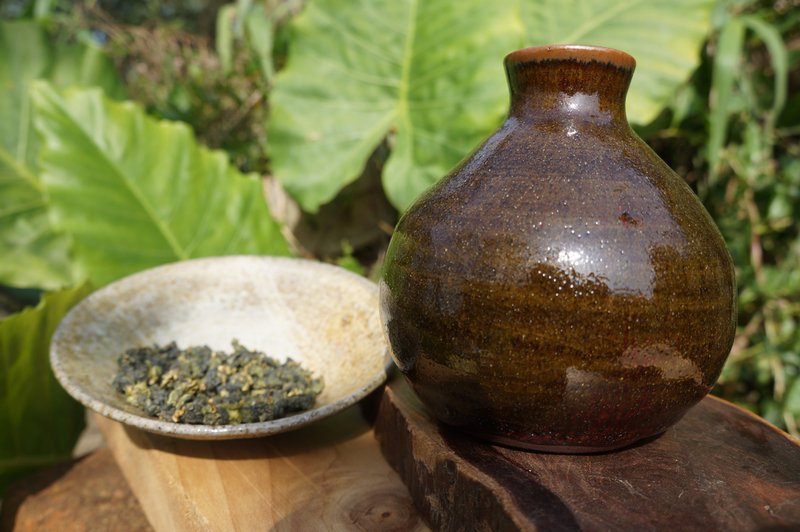 青瓷古朴绿小花器/酒器 - 花瓶/陶器 - 陶 咖啡色