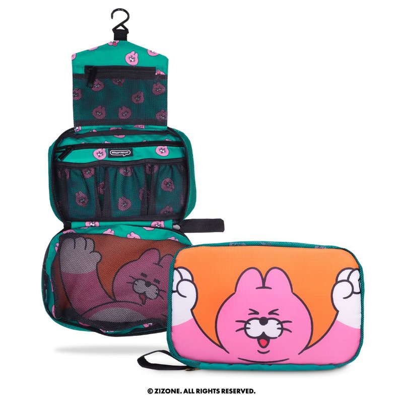 murmur 拼接三折盥洗包│ZIZONE ( 绿橘 ) - 化妆包/杂物包 - 聚酯纤维 绿色