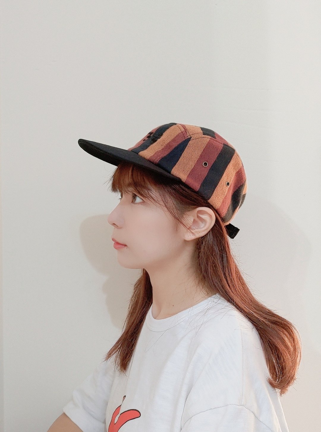 小牛村 男女 鸭舌帽 五分割帽 异材质拼接 潮流街头 / 大地条纹 - 帽子 - 棉．麻 咖啡色