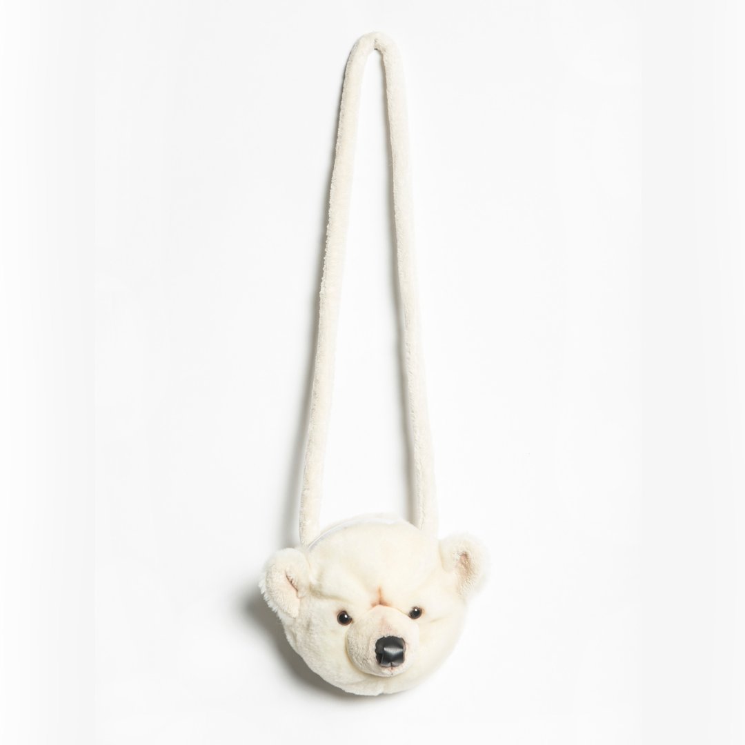 Wild and Soft 熊二 Basile 北极熊头斜跨包 - 侧背包/斜挎包 - 塑料 白色