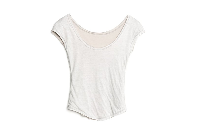 双色针织上衣 - 女装 T 恤 - 棉．麻 