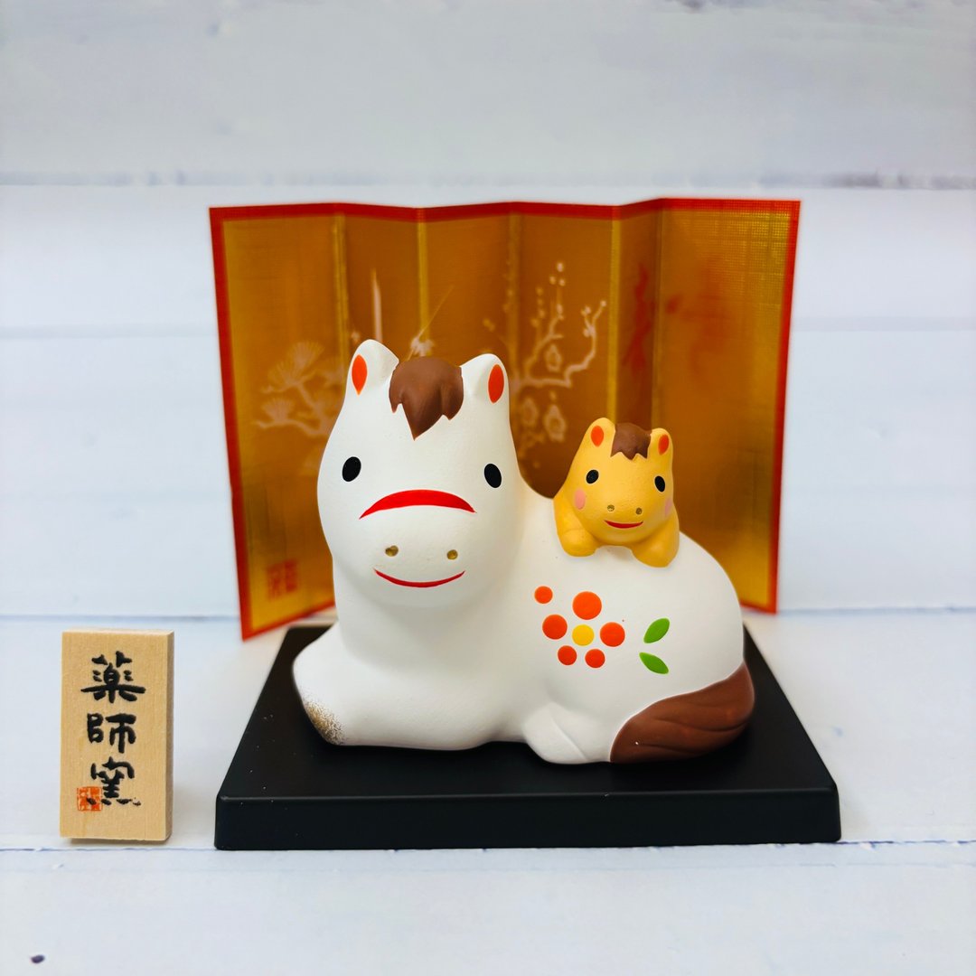 锦彩招福马 - 马与小马 - 生肖吉祥物 (马年) 马到成功 考试必备 - 摆饰 - 陶 