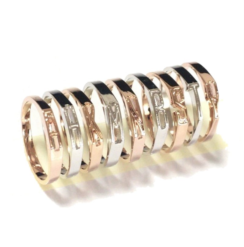 字母戒指 - 戒指 - 其他金属 金色