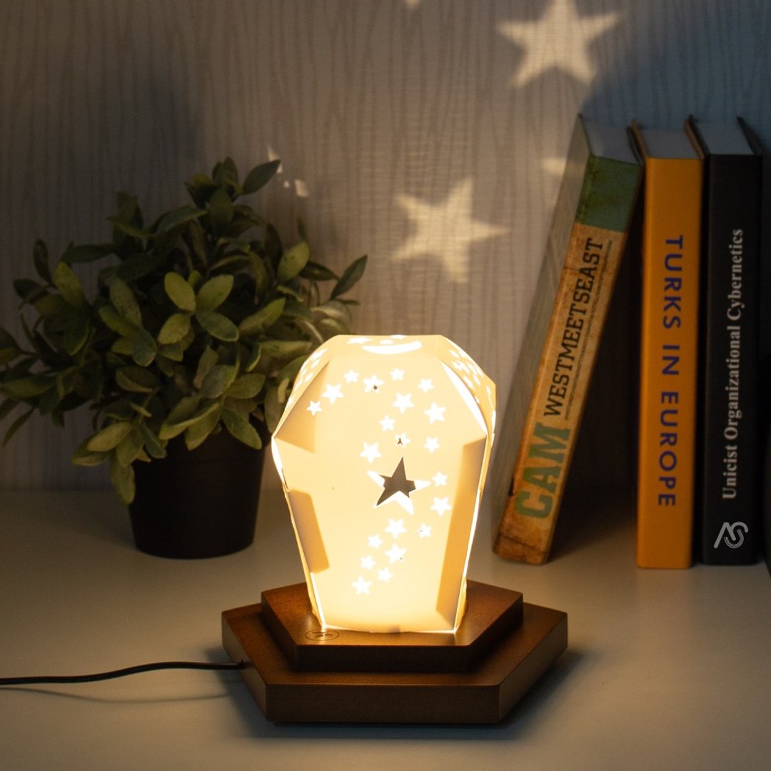 【典华优惠券】 实木LED五角灯座 附送天灯造型灯罩 ! - 儿童家具 - 木头 咖啡色