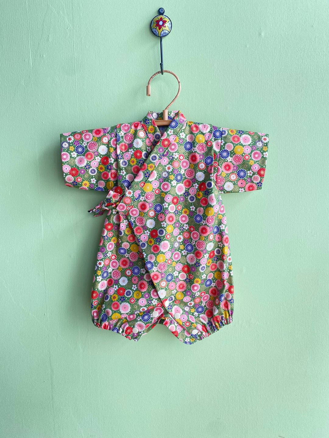 Baby jinbei Japanese baby jinbei 80cm - 包屁衣/连体衣 - 棉 绿色