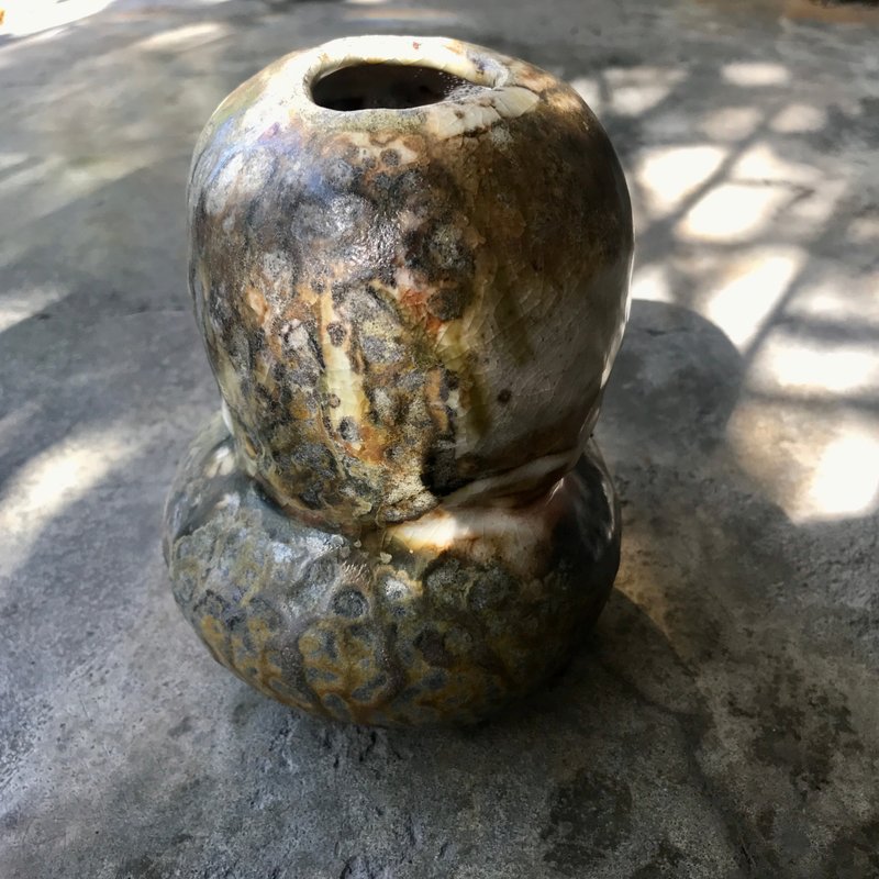 陶/柴烧/志野釉/花器花瓶/6折 - 花瓶/陶器 - 陶 咖啡色