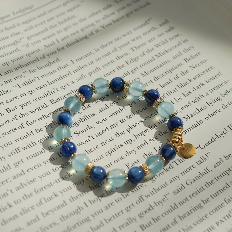 海蓝宝蓝晶石14KGF手縺 - 手链/手环 - 水晶 