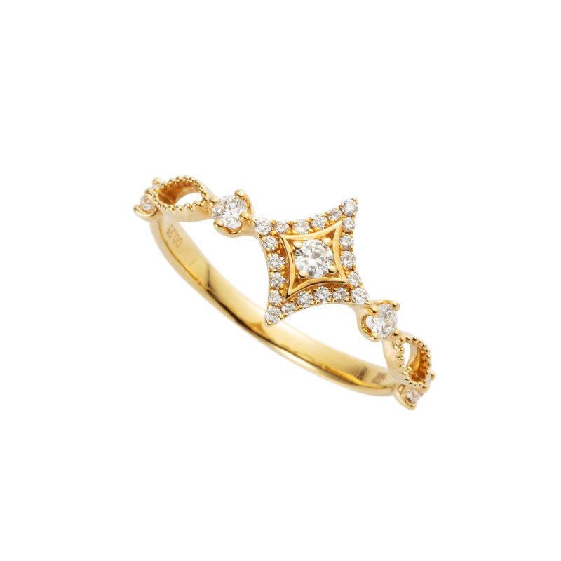 18K 闪耀星芒钻戒 - 戒指 - 贵金属 金色