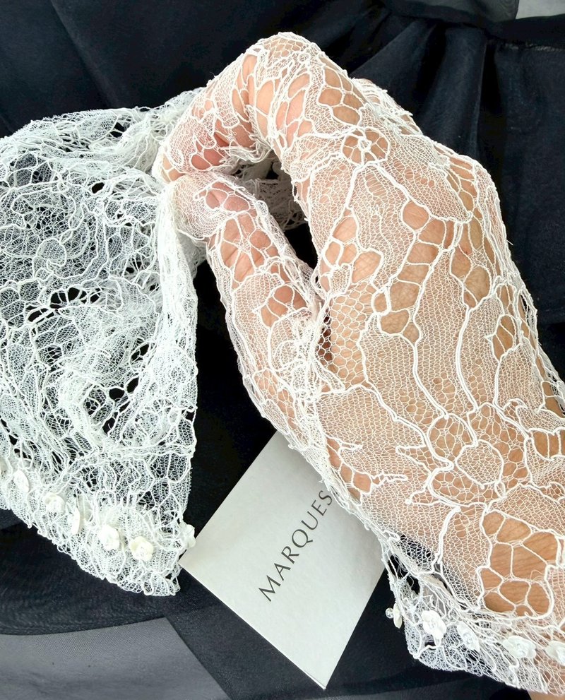 M&H高级法国蕾丝手工短手套 - 手套 - 其他人造纤维 