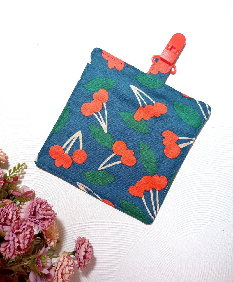 断货出清-纯棉夹四层纱/儿童手帕/手帕夹/擦手巾/小方巾-樱桃 - 手帕/方巾 - 棉．麻 多色