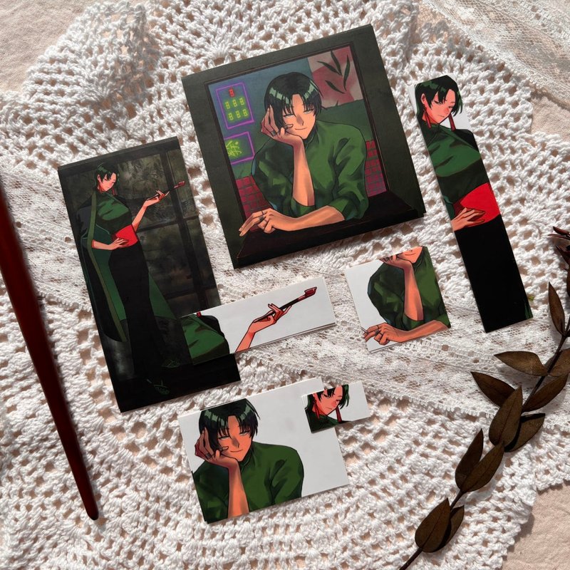 如叶贴纸套装 - 贴纸 - 纸 绿色