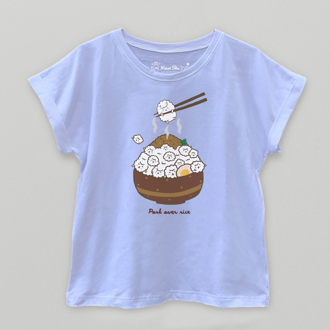 泡泡洋卤肉饭 T-shirt - 女装 T 恤 - 棉 白色