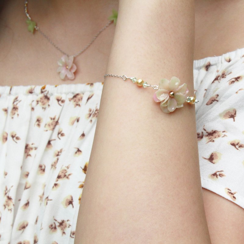 Pamycarie春夏树脂黏土粉色系925纯银手链 - 手链/手环 - 粘土 粉红色