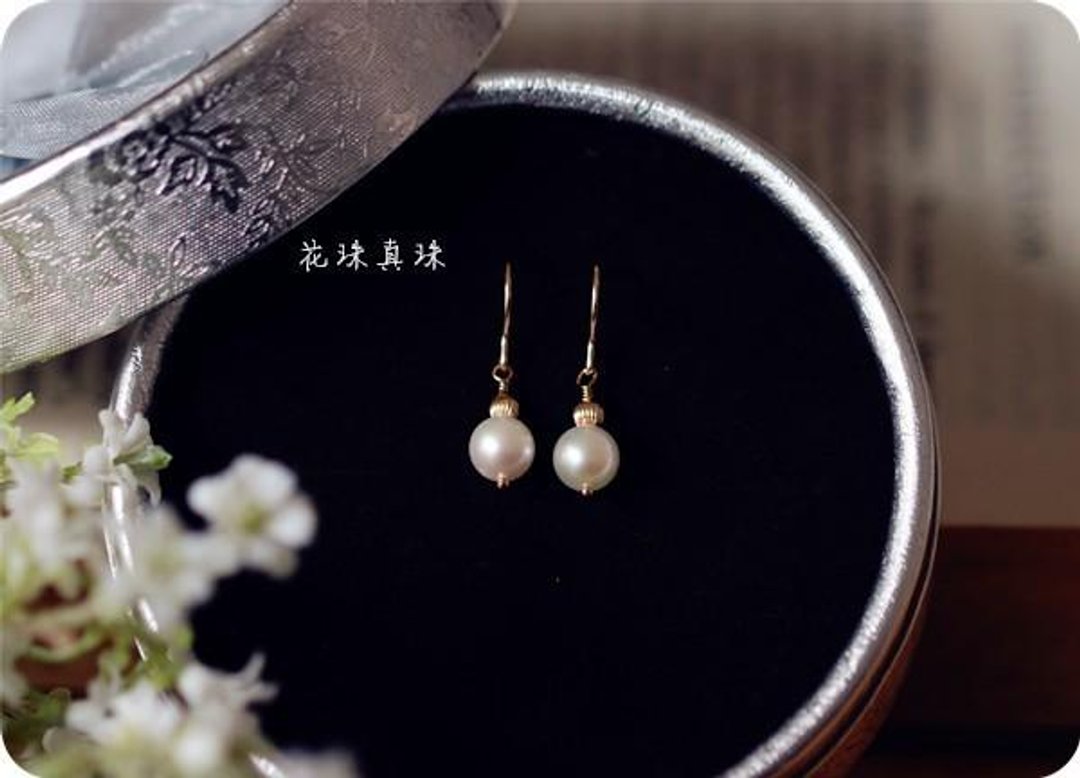 Health, longevity, wealth Top quality Hanadama AKOYA Pearl earrings Clip-On available June birthstone - 耳环/耳夹 - 宝石 白色