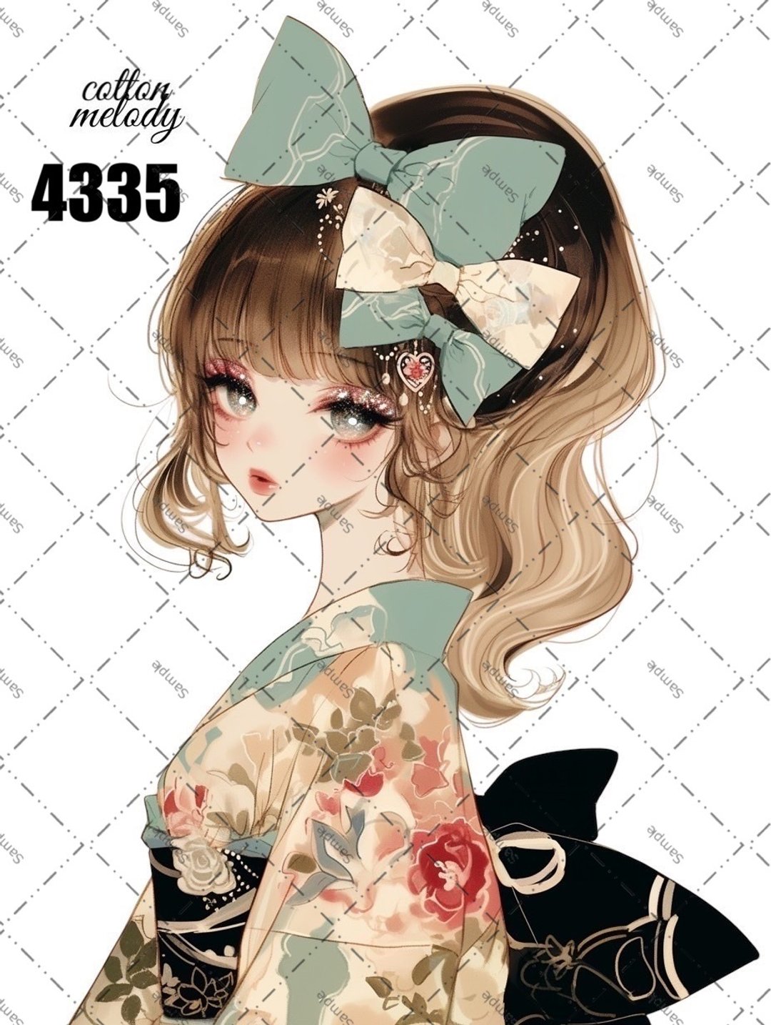 original sticker no.4335 人物贴纸 原创贴纸 原创人物贴纸 装饰贴纸 cotton melody - 贴纸 - 纸 